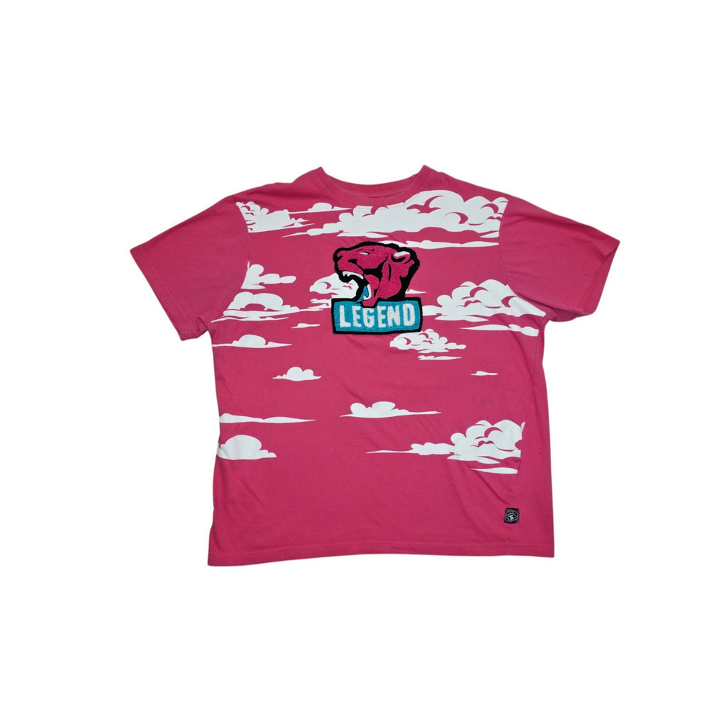 Southpole “Legend” Panther Graphic T-Shirt – Size L – Pink Cloud Print